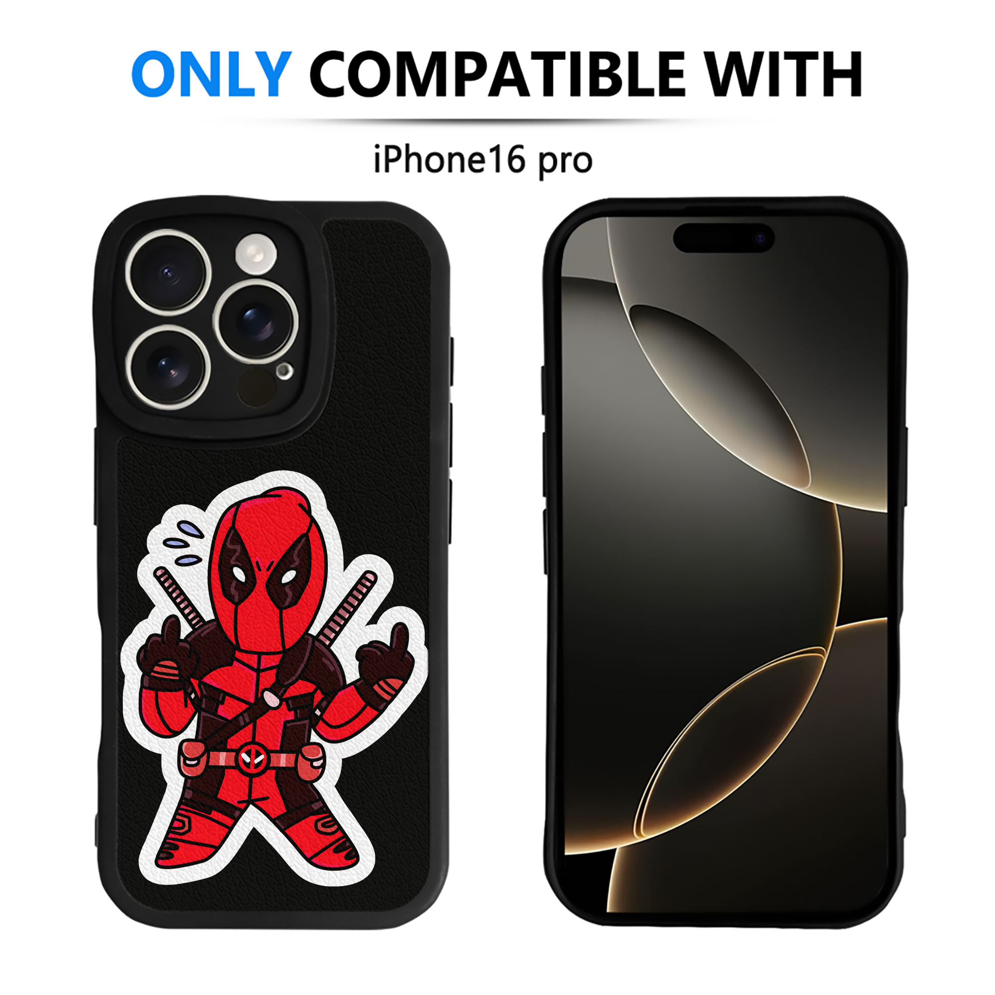 （画像用） Deadpool デッドプール 【iPhone 16シリーズ対応】シリコンスマホケース（レザー調） 材質：シリコン